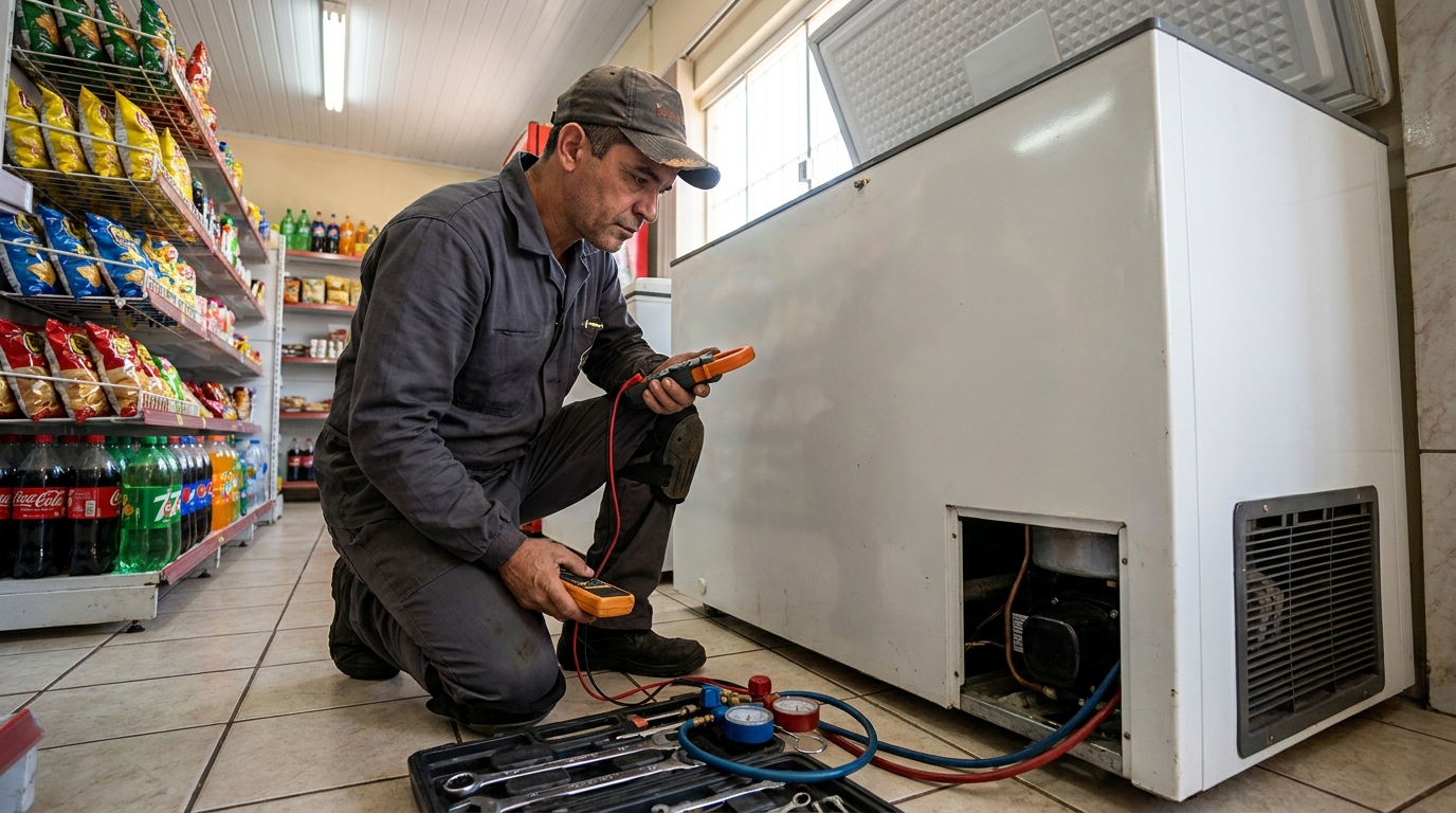 Reparo na placa eletrônica do freezer em Jaboatão dos Guararapes‑PE